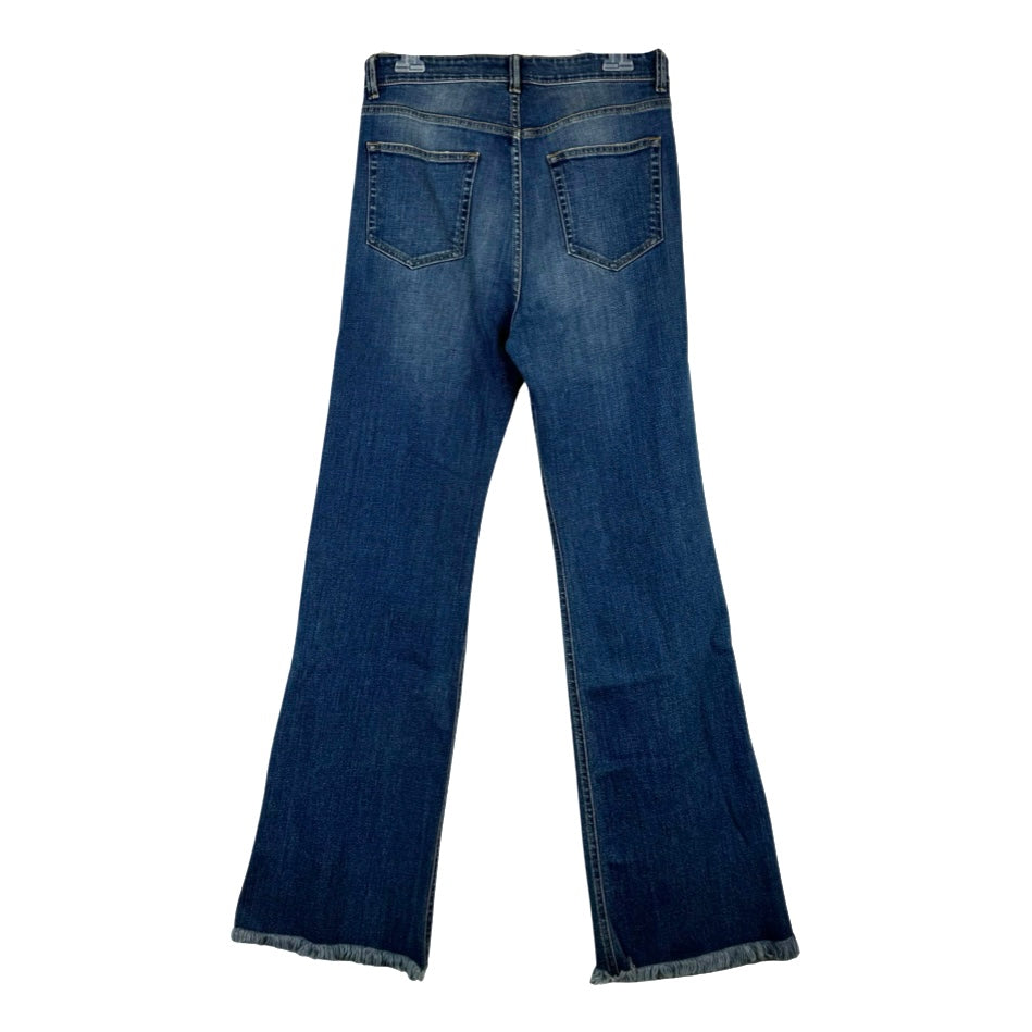 Peruvian Connection Frayed Hem Straight Leg Jeans