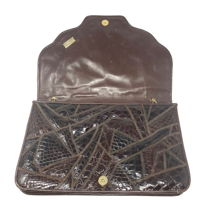 Vintage Bags By Varon Snakeskin Clutch-open