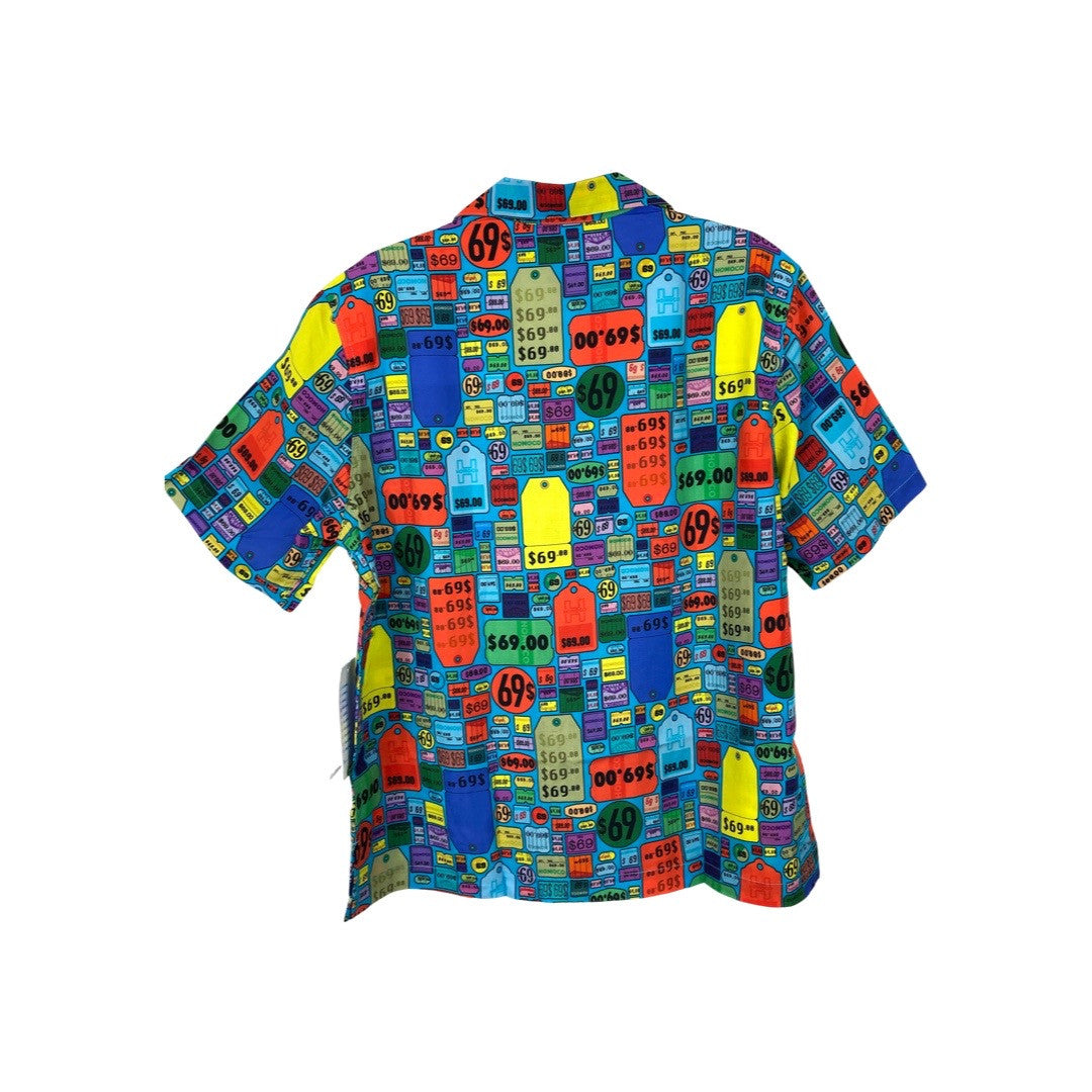 Homoco Multicolor Price Tags Camp Collar Shirt-Back