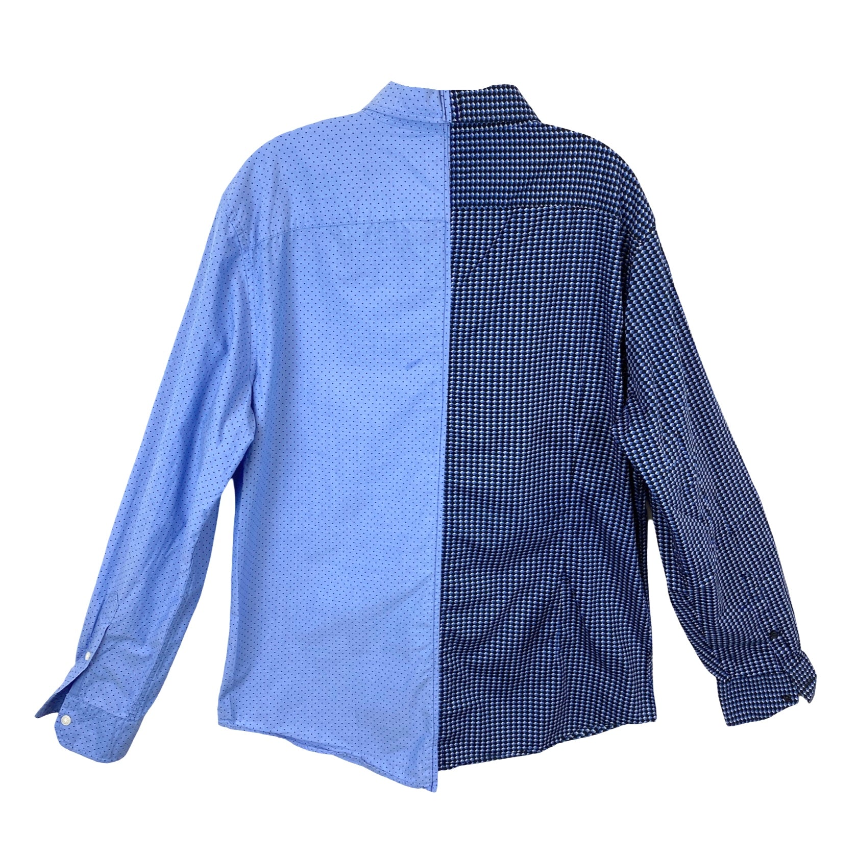 Salvage Renaissance Polka Dot Colorblock Button Down