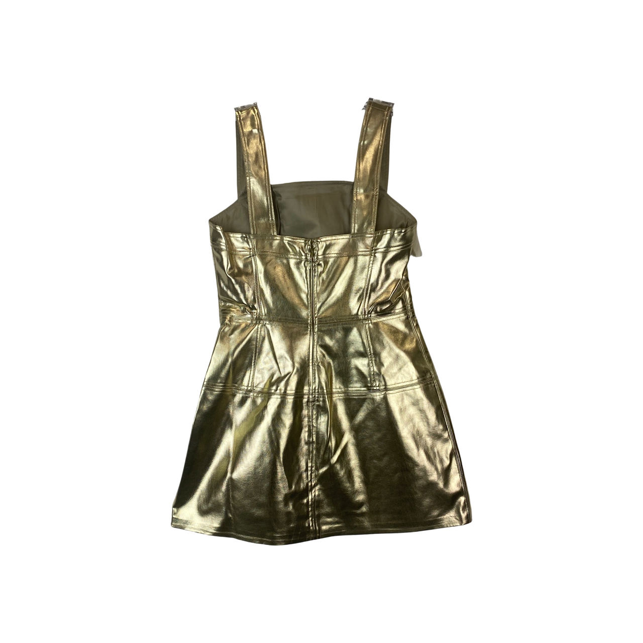 LBV Metallic Vegan Leather Dress-Back