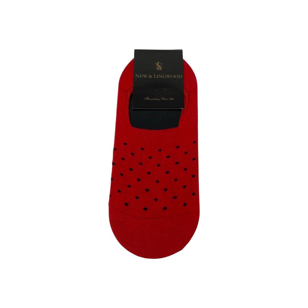 New & Lingwood Red and Black Dot Ankle Socks-Thumbnail