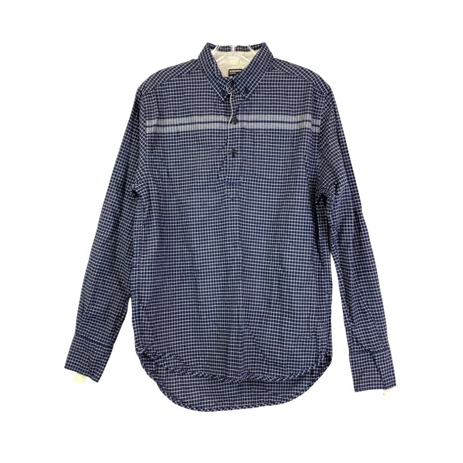Burkman Bros Navy Graphic Check Shirt-Thumbnail