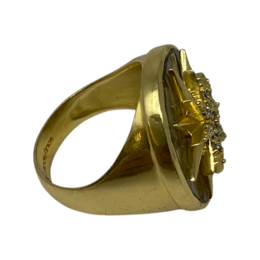 Sole Society Gold Starburst Round Ring-Side