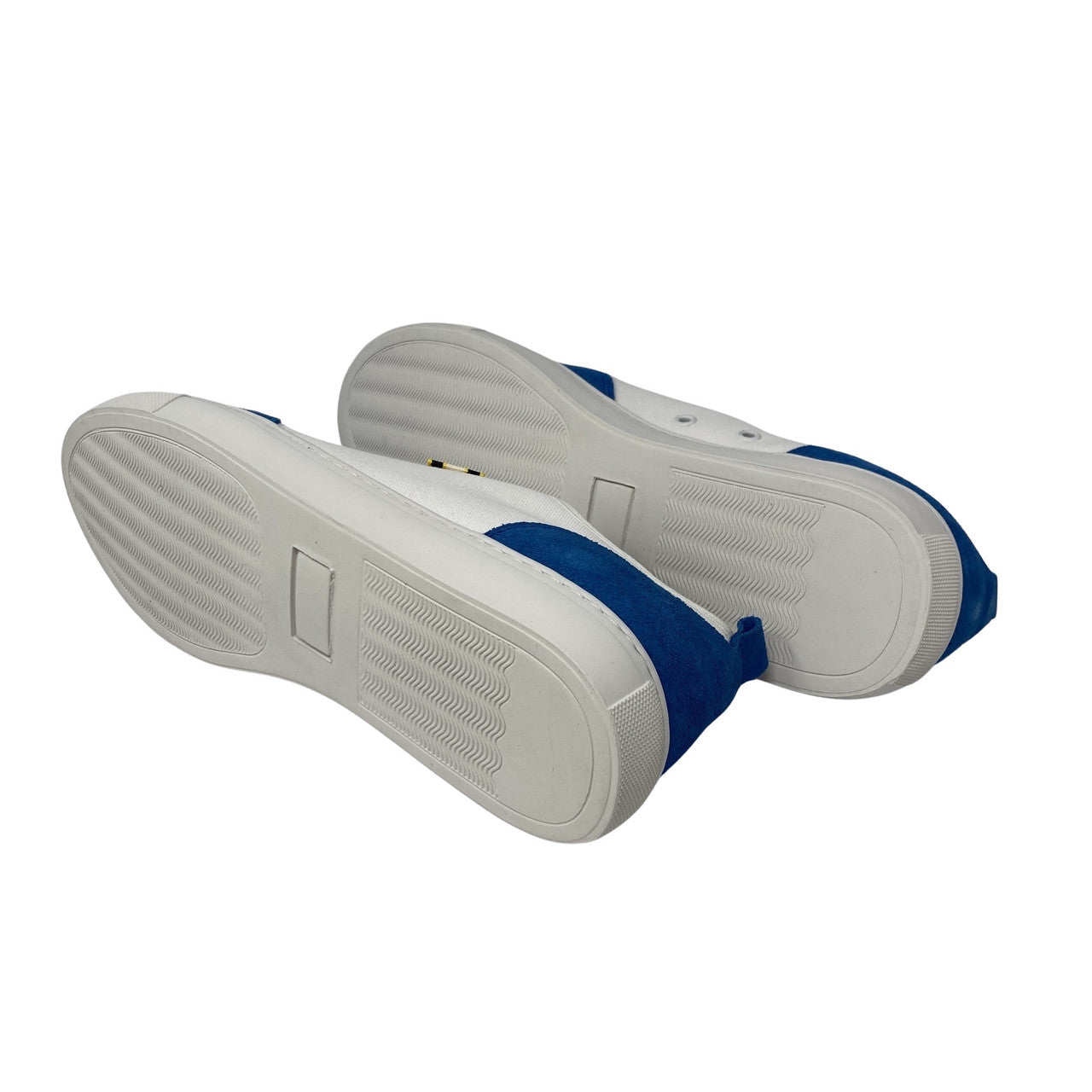Aprix White Canvas And Royal Blue Suede Sneaker-bottom