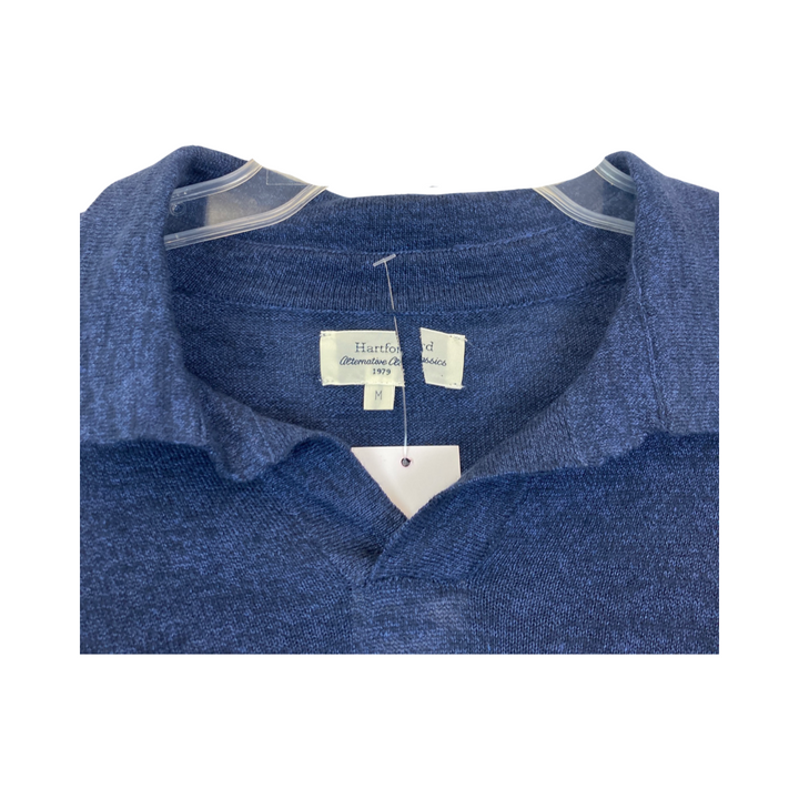 Hartford Linen-Blend Collared Long Sleeve Shirt-Label