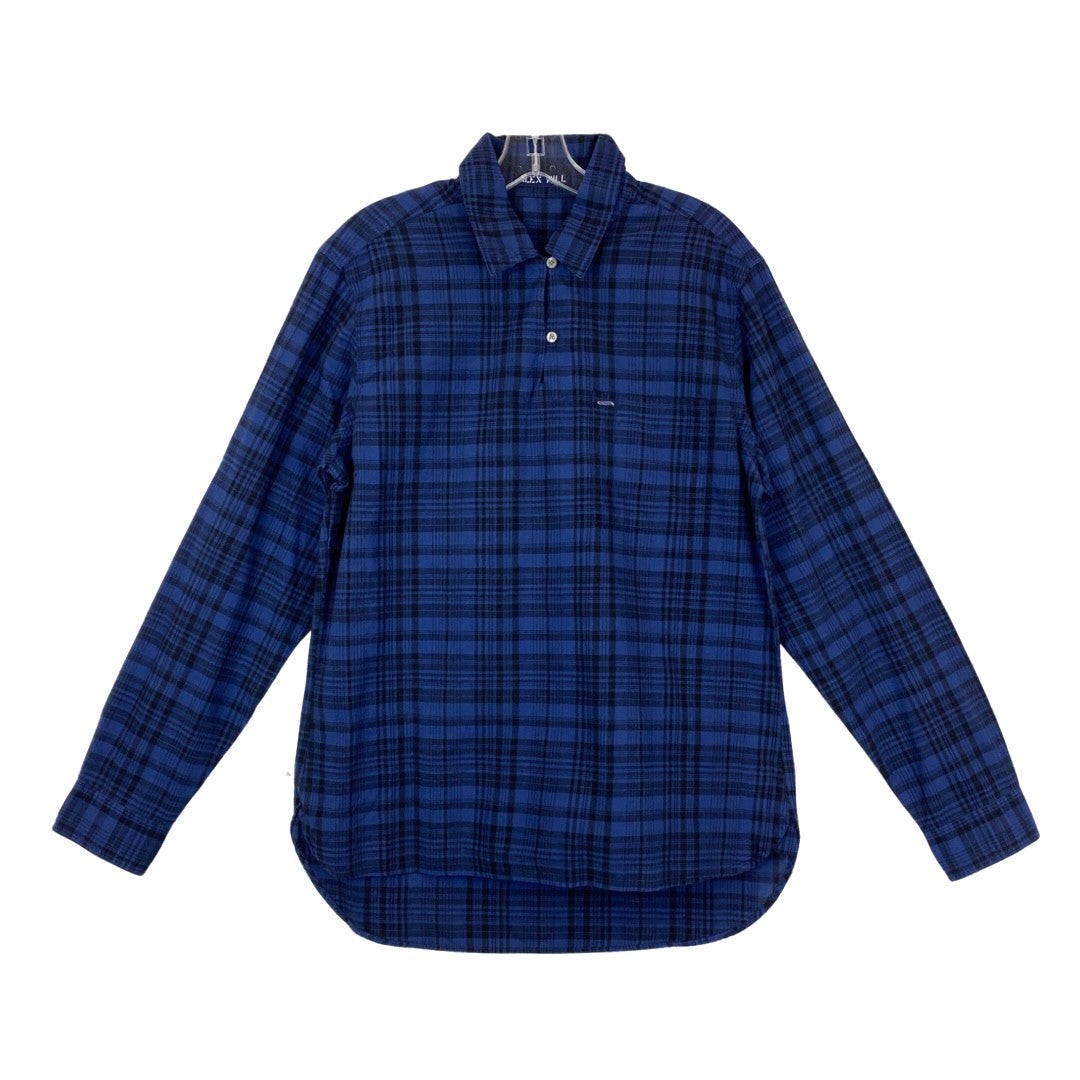 Alex Mill Blue and Black Plaid Popover Shirt-Thumbnail