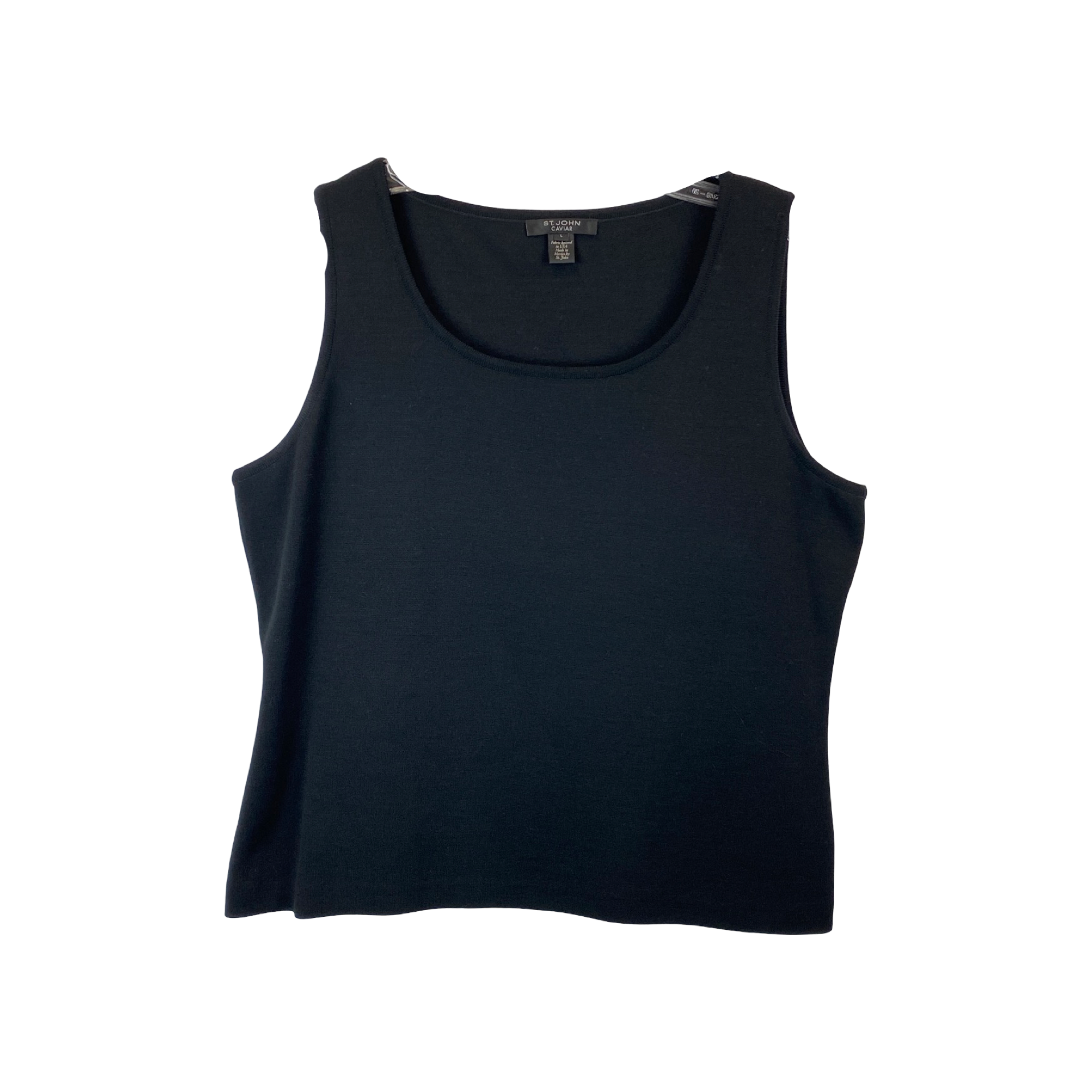 St. John Collection Caviar Wool Blend Tank Top