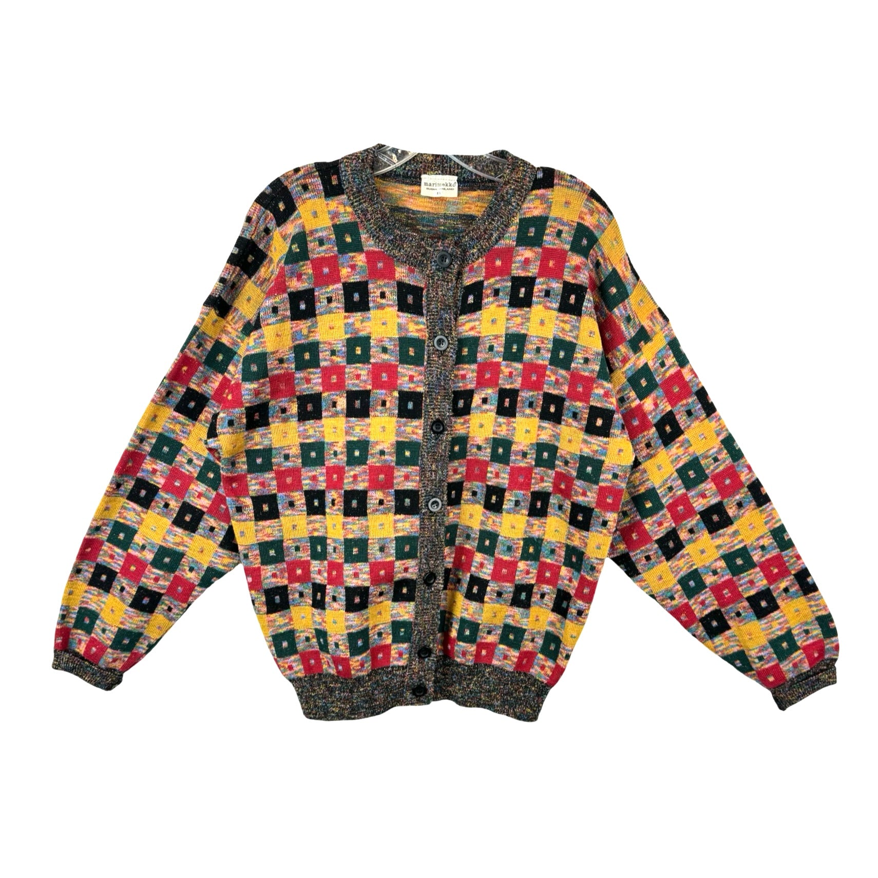 Marimekko Geometric Square Patterned Cardigan