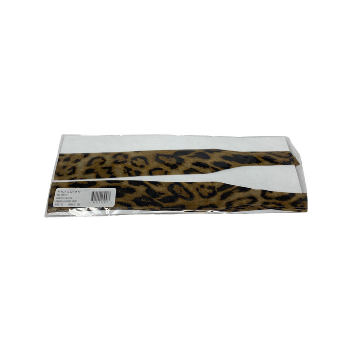 Nili Lotan Ginger Leopard Print Skinny Scarf-Detail1