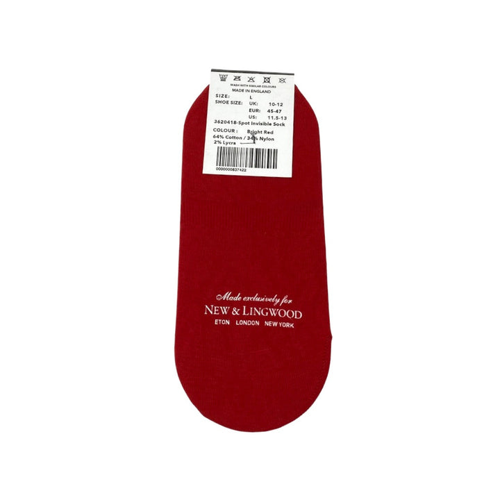 New & Lingwood Red and Black Dot Ankle Socks-Back