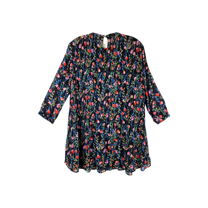 Zara Pleated Floral Mini Dress-Back