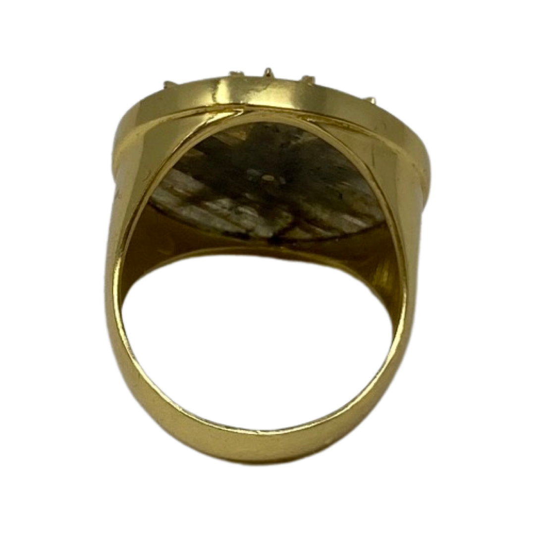 Sole Society Gold Starburst Round Ring-Back