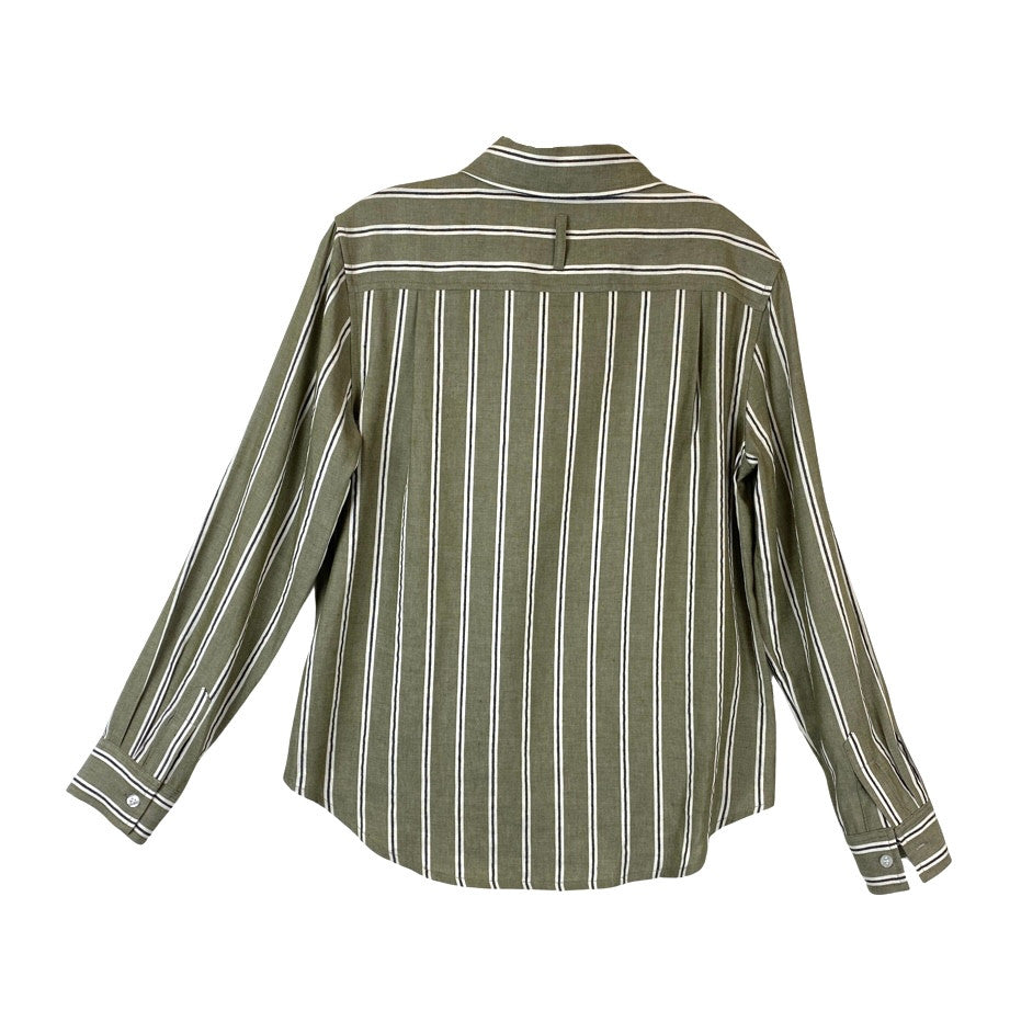 Kal Rieman Olive Striped Button Down-back