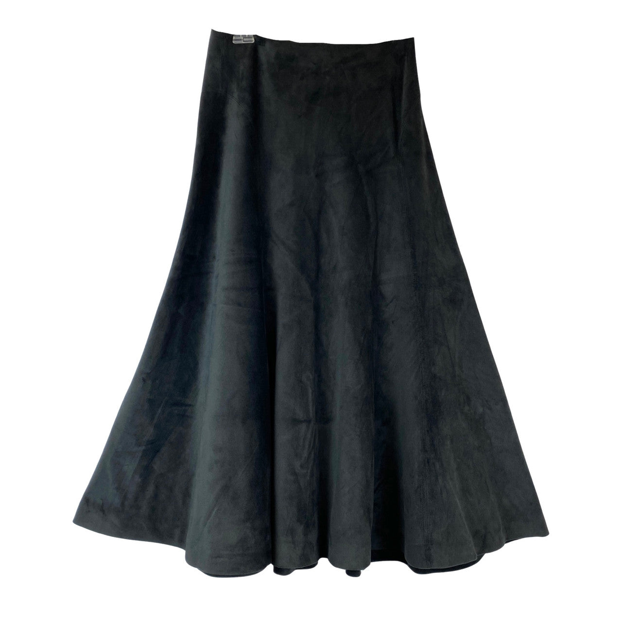 Tanya Taylor Suede Flare Midi Skirt-Thumbnail