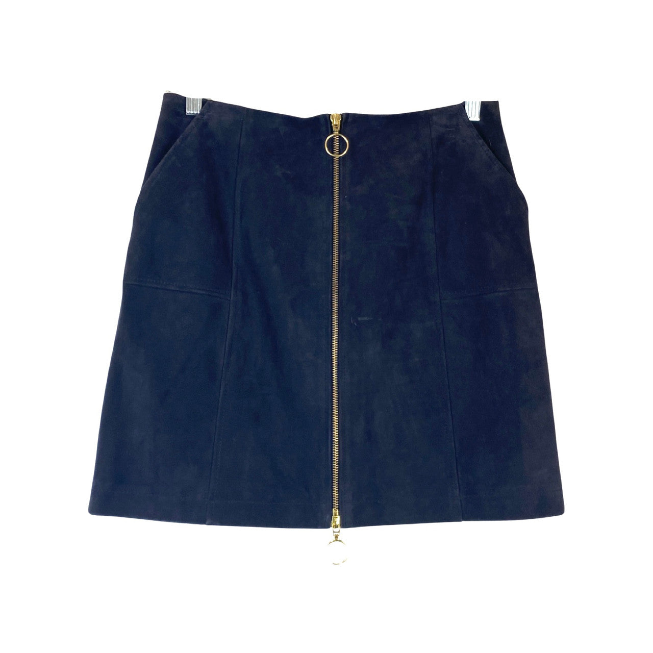 Intermix Suede Zip Up Mini Skirt-Thumbnail