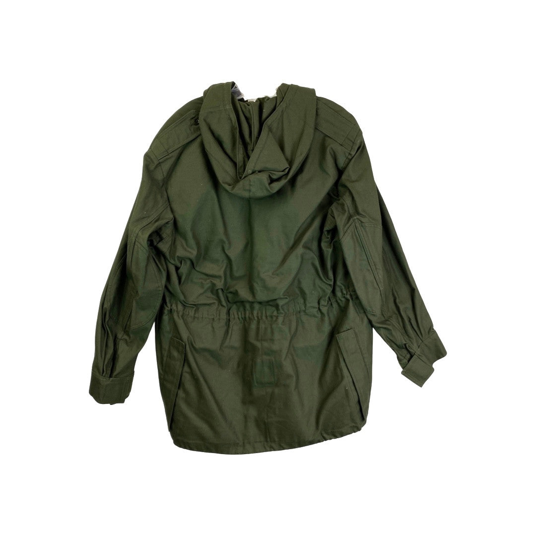 Vintage Military Green Hooded Jacket-Back