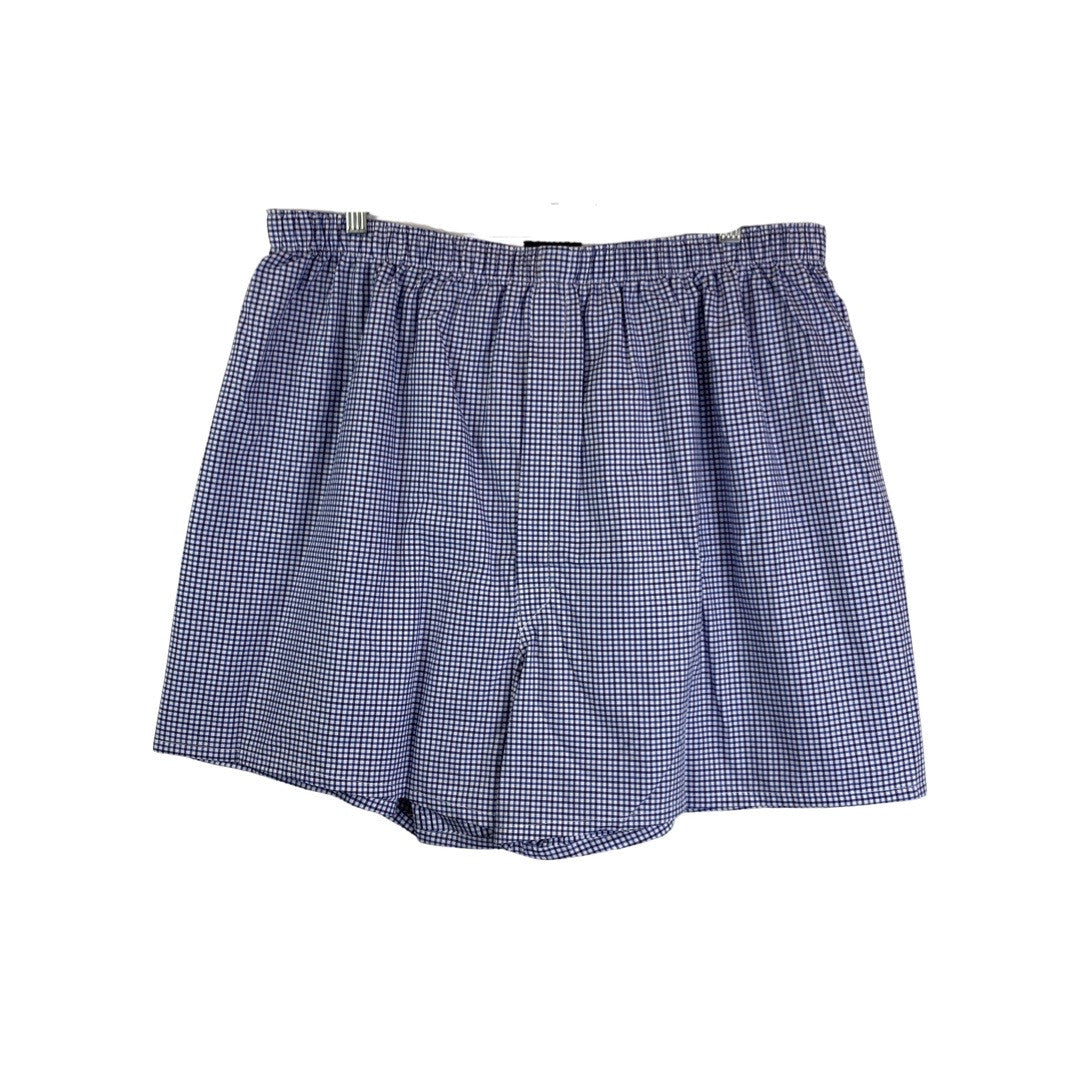 New & Lingwood Blue and White Checkered Cotton Boxers-Thumbnail