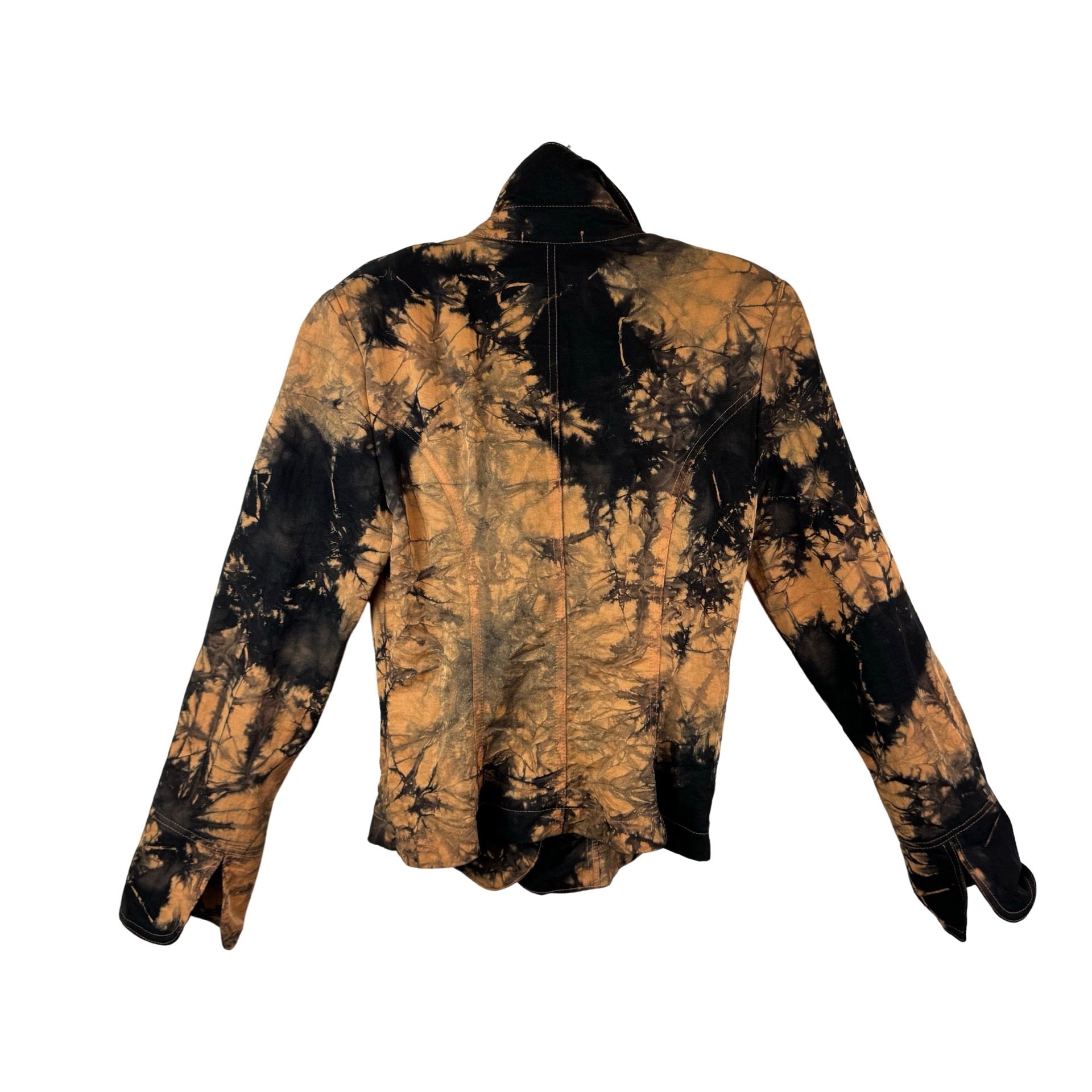 Bleach Dye Ruffled Collar Jacket
