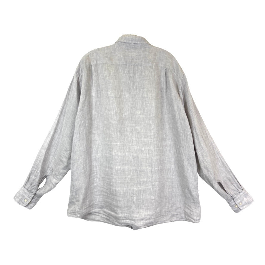 Uniqlo Premium Linen Button Up Shirt-gray back