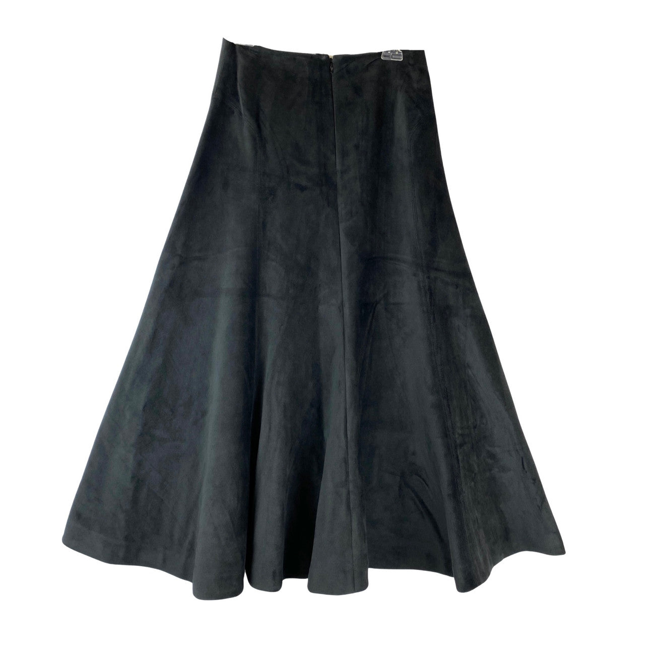 Tanya Taylor Suede Flare Midi Skirt-Back