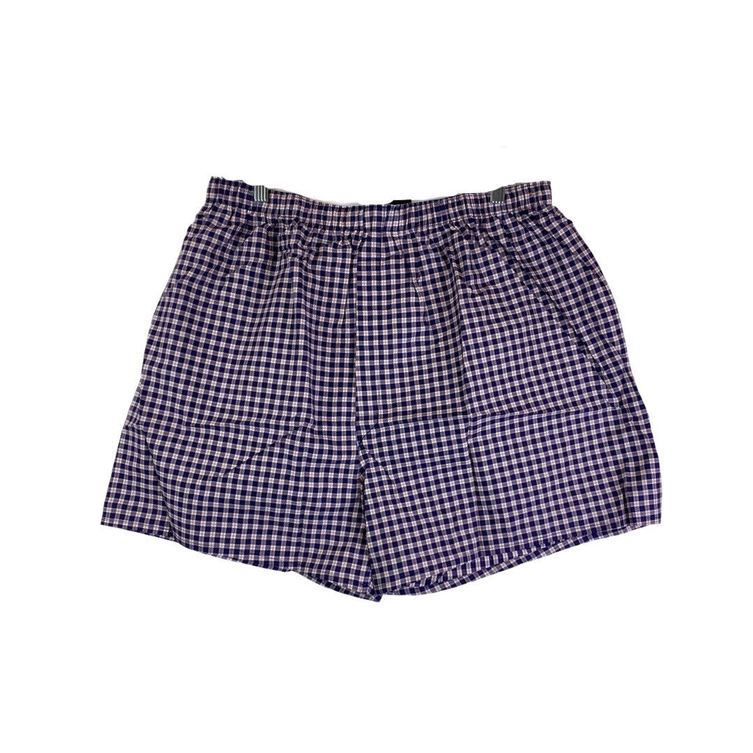 New and Lingwood Blue and Red Plaid Cotton Boxers-Back
