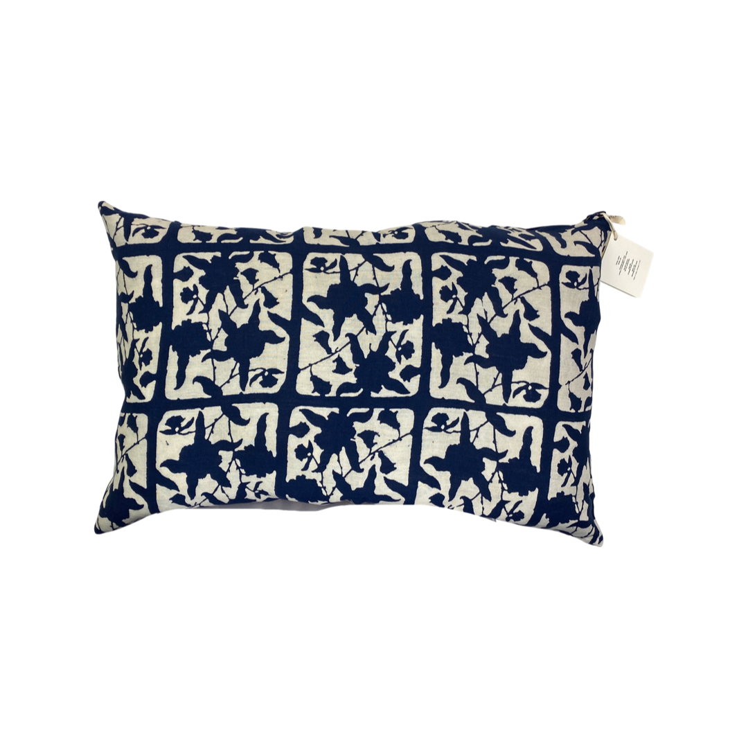 Sir and Madam Pure Linen Floral Block Print Pillowcase-Thumbnail