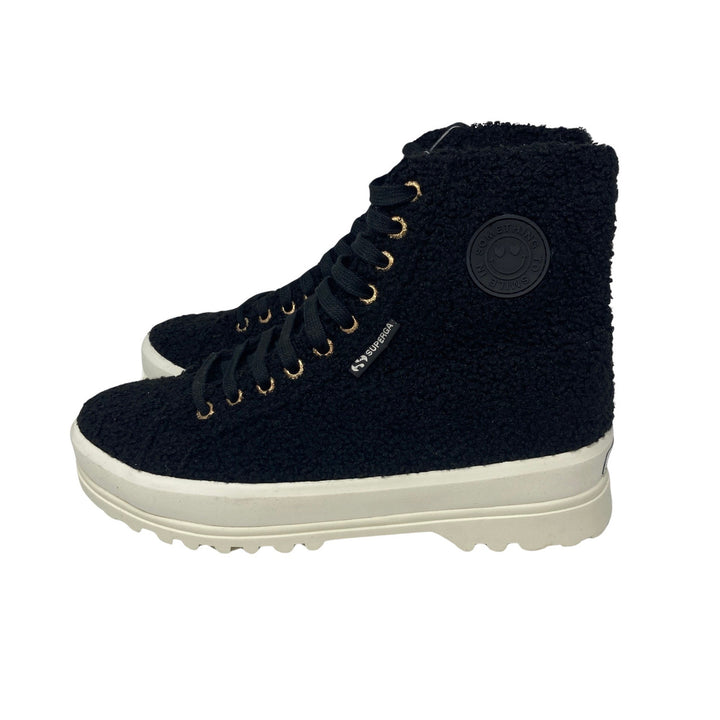 Superga X Something Navy Alpina Faux Fur Sneakers-side