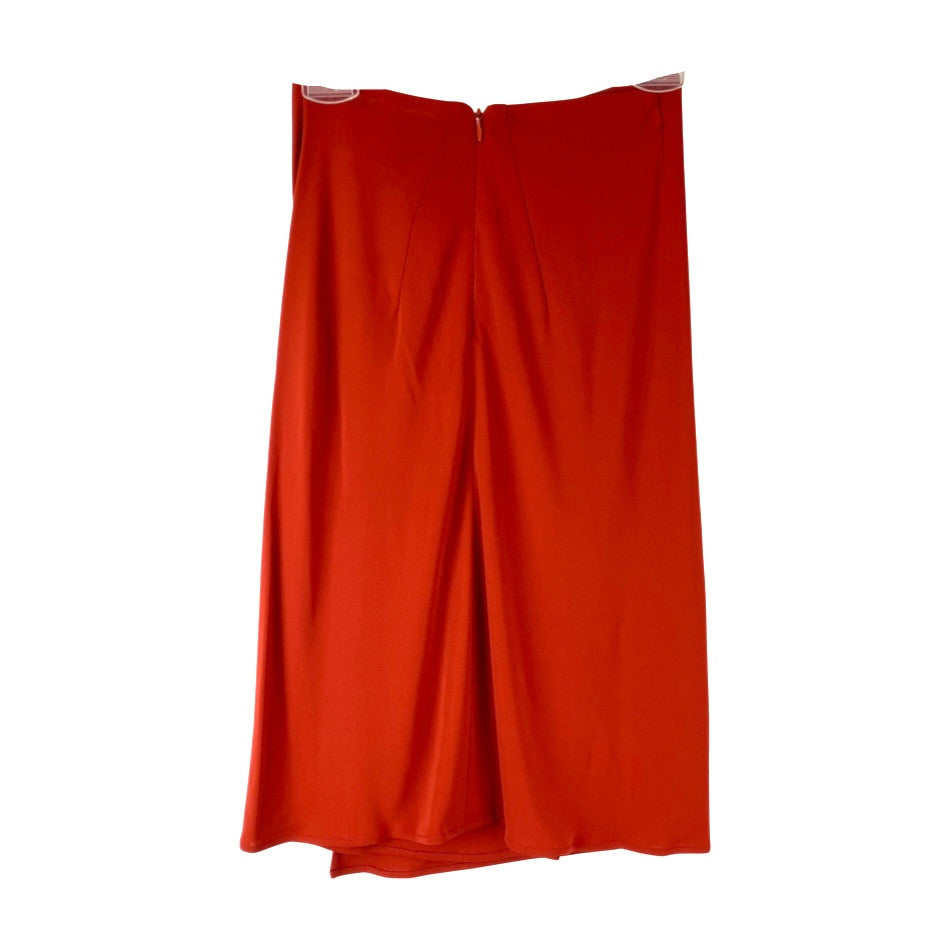 Zac Posen Orange Drape Detail Skirt-Back