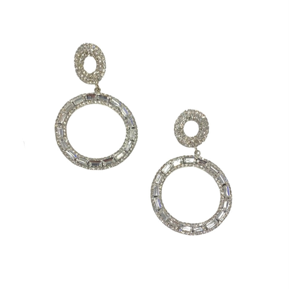 Shashi Space Drop Hoop Earrings-Front