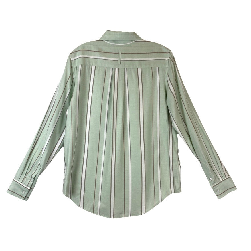 Kal Rieman Mint Stripe Box Pleat Ginna Shirt-back