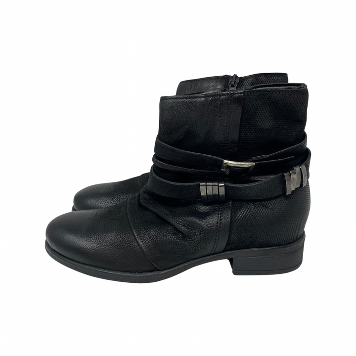 Miz Mooz Ankle Strap Detail Boots-black side