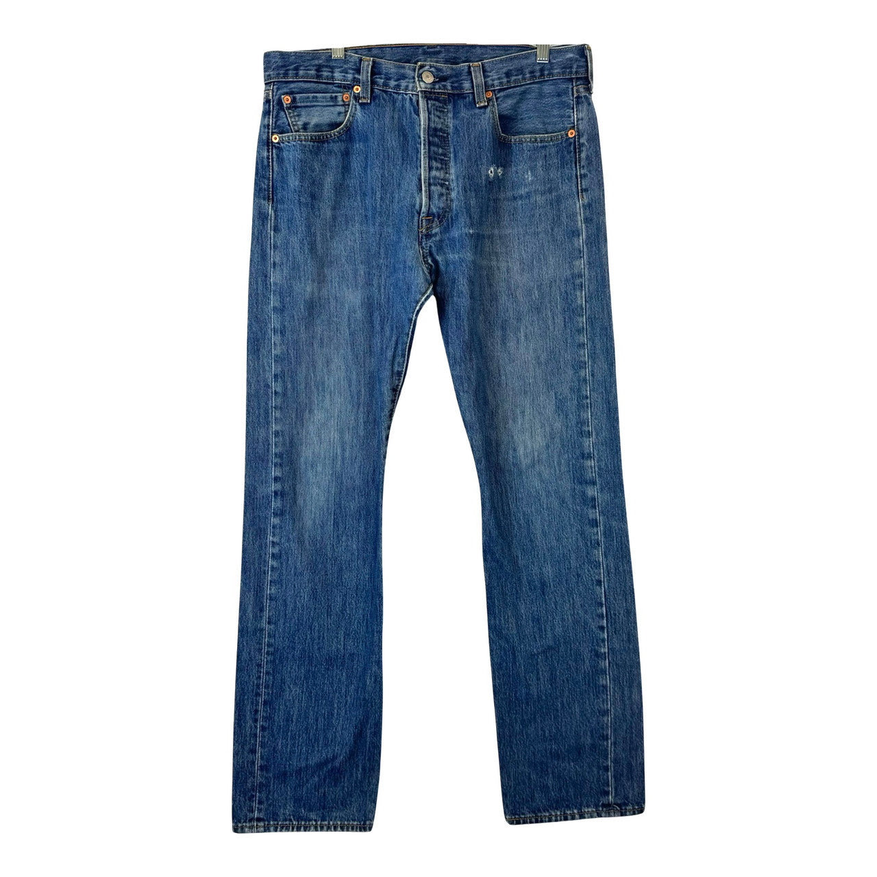 Levi's Blue 501 Straight Leg Jeans-front