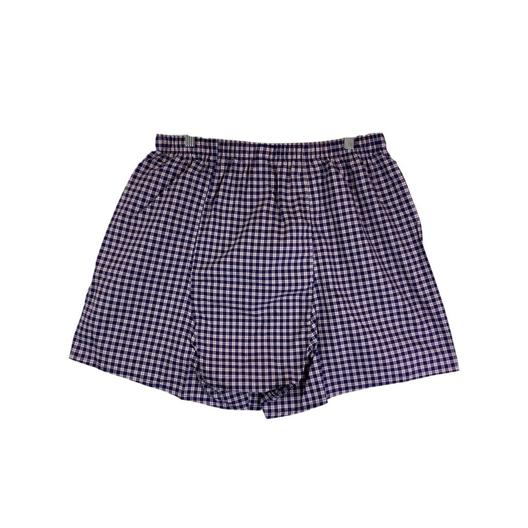 New and Lingwood Blue and Red Plaid Cotton Boxers-Back