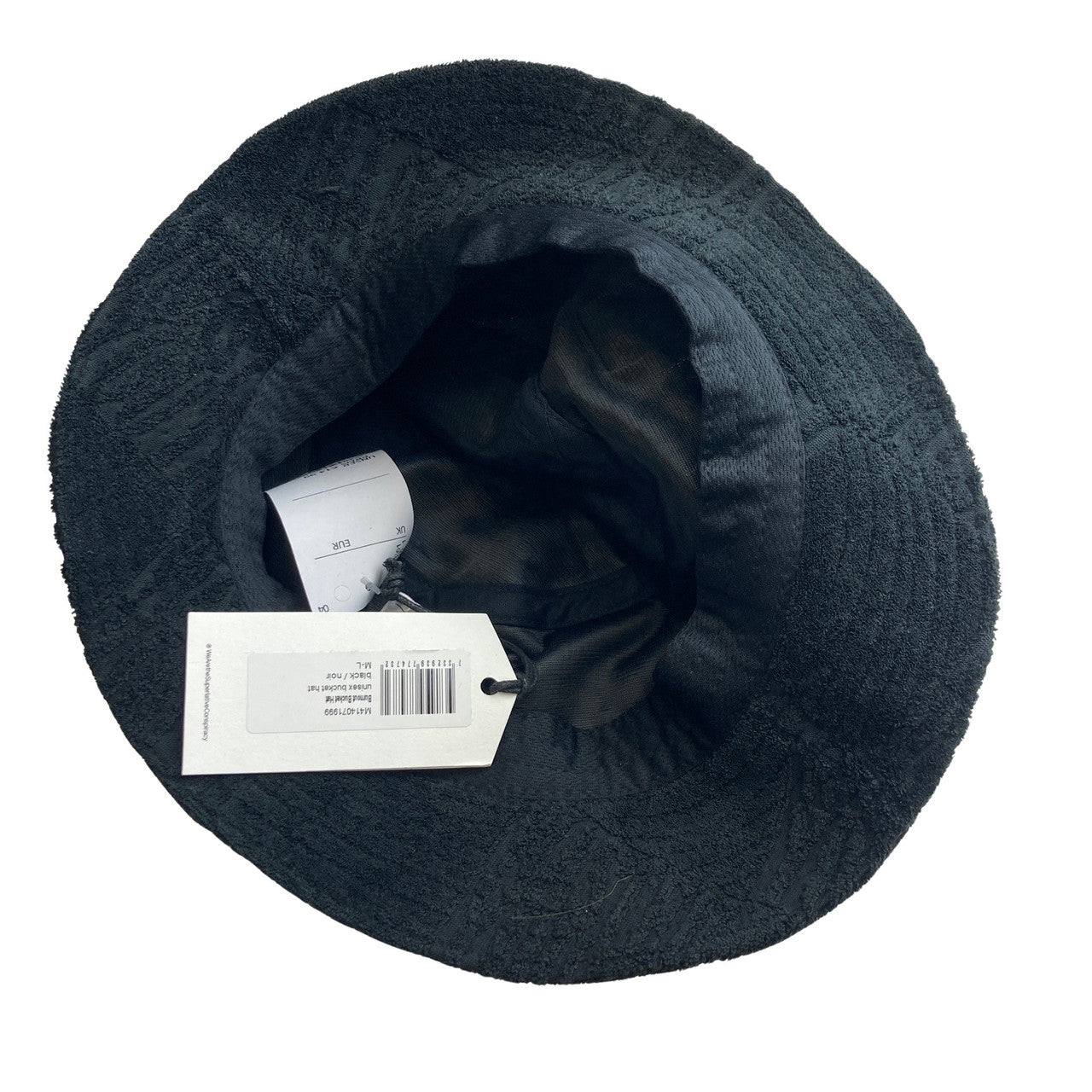 WESC Burnout Terry Bucket Hat-black inside