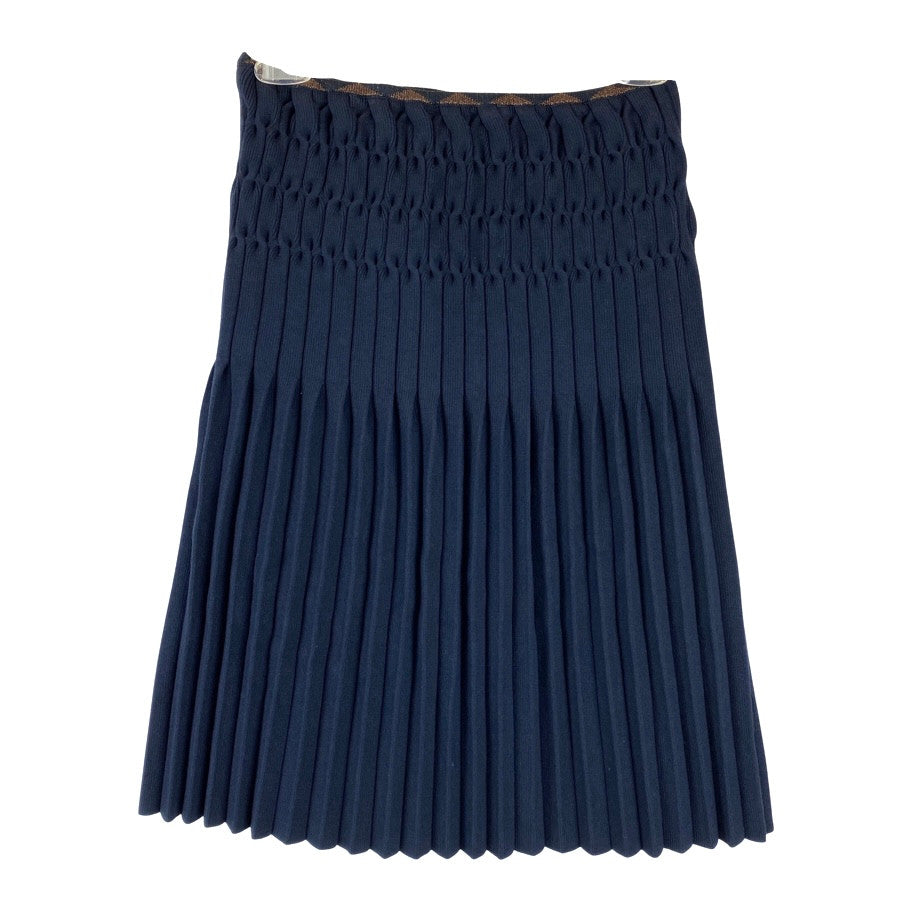 Zac Posen Knit Pleated Skirt-Blue Front