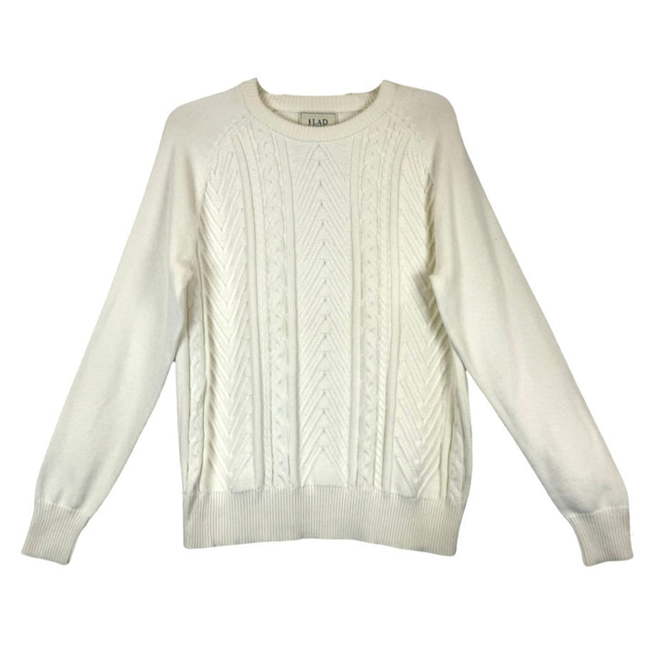 Lad by Demylee White Cable Knit Sweater-Thumbnail