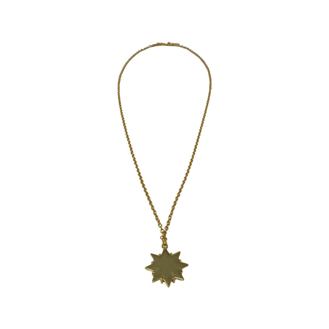 Sole Society Gold and Pink Star Pendant Chain Necklace-Back