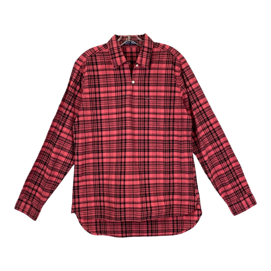 Alex Mill Red and Black Plaid Popover Shirt-Thumbnail