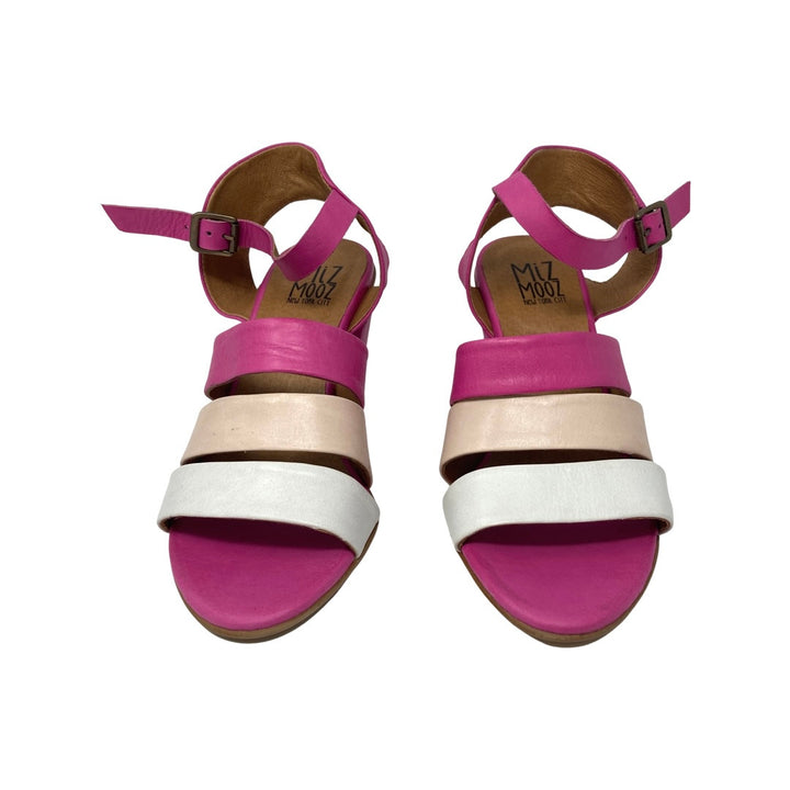Miz Mooz Multicolor Strappy Block Heeled Sandal-Front pink